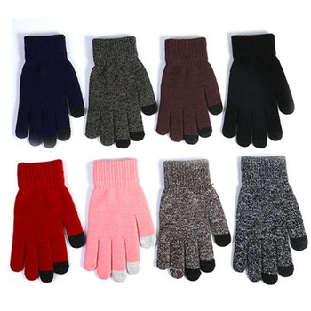 Winter Gloves Unisex Knitted Mittens Warm Soft Gloves Female Winter Gloves Touch Screen Unisex